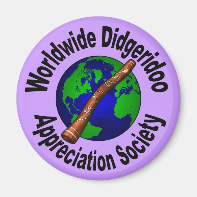 Imán Sociedad Mundial de Apreciación Didgeridoo (Frente)