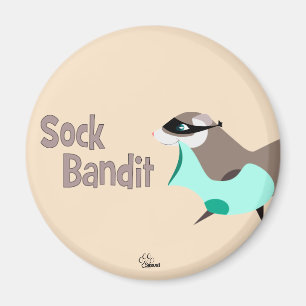 Imán Sock Bandit Funny Ferret Magnet