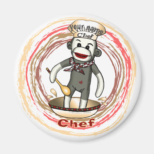 Imán Sock Monkey Chef