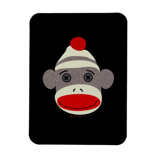 Imán Sock Monkey Face (Vertical)