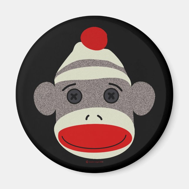 Imán Sock Monkey Face (Frente)