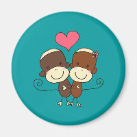 Sock Monkey Hugz Magnets