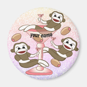 Imán Sock Monkey Martini