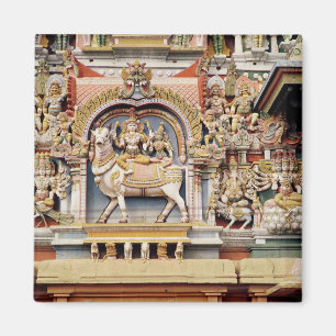 Imán Socorro que representa a Shiva y Parvati montando