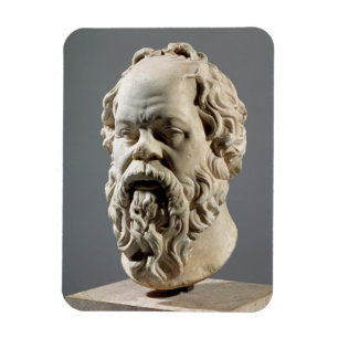 Imán Sócrates, cabeza de mármol, copia de un bronce d