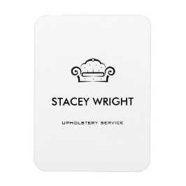 Imán Sofá de la silueta negra tapicería blanco