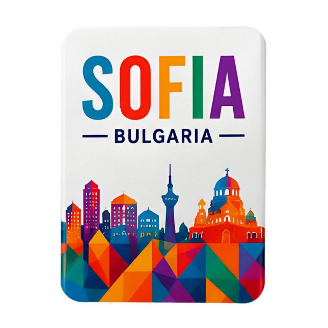 Imán 🧲 Sofia Bulgaria Acuarela Silueta Recuerdo 🎨 (Vertical)