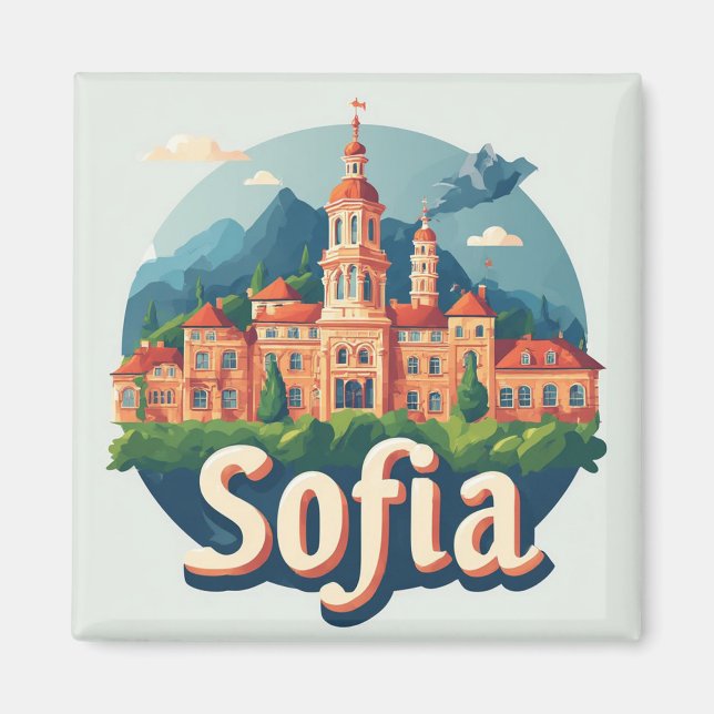 Imán Sofia Bulgaria Ciudad Viaje Regalo Memoria 🗺️ (Frente)