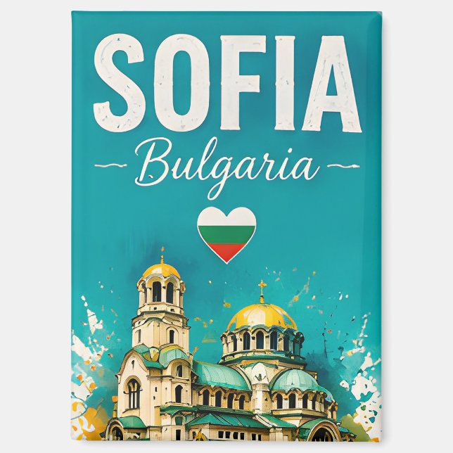 Imán 🧲 Sofía Bulgaria Diseño de recuerdo de viaje mode (Anverso)