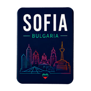 Imán 🧲 Sofía Bulgaria Moderno Horizonte Viaje Recuerdo