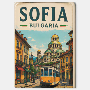 Imán 🧲 Sofía Bulgaria Tranvía Antiguo Recuerdo de Viaj
