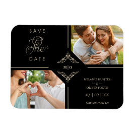 Imán Sofisticadas Bodas florecientes Iniciales Ornament