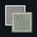 Imán Sofisticado Boda Sage & Silver<br><div class="desc">Hermoso y sofisticado sabio y boda de color plateado. Sage de moda y colores plateados para su día especial. Colores románticos y de moda para bodas. fondo de sabio bonito con un brillante borde plateado. Única, moda y elegante invitación para cualquier temporada. Todo el texto, el tipo de letra y...</div>