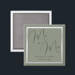 Imán Sofisticado Boda Sage & Silver<br><div class="desc">Hermoso y sofisticado sabio y boda de color plateado. Sage de moda y colores plateados para su día especial. Colores románticos y de moda para bodas. fondo de sabio bonito con un brillante borde plateado. Única, moda y elegante invitación para cualquier temporada. Todo el texto, el tipo de letra y...</div>