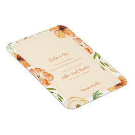 Imán Soft Peach Floral Magnetic Wedding Invitation
