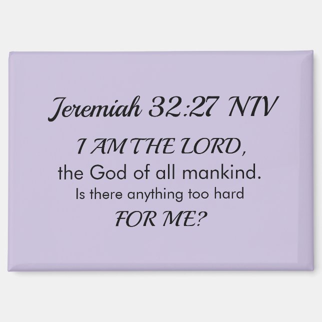 Imán Soft Purple Inspirational Bible Verse Power of God (Anverso)