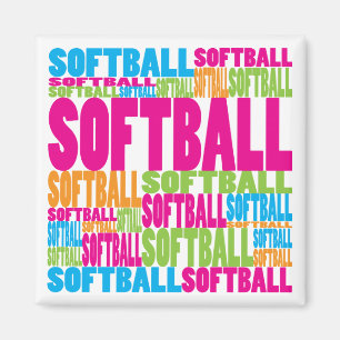 Imán Softball colorido
