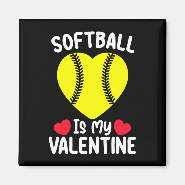 Imán Softbol Es Mi Deporte Del Día De San Valentín (Frente)