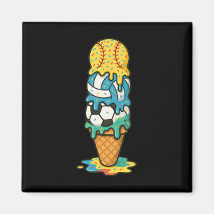 Imán Softbol Voleibol Fútbol Helado Goteo Verano G