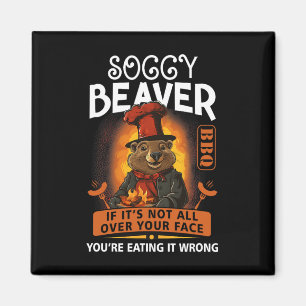 Imán Soggy Beaver Rbecue Bbq Humor Funny Beaver L