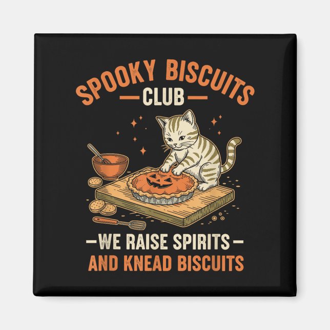 Imán Soky Biscuits Club Funny Halloween Cat Baking (Frente)