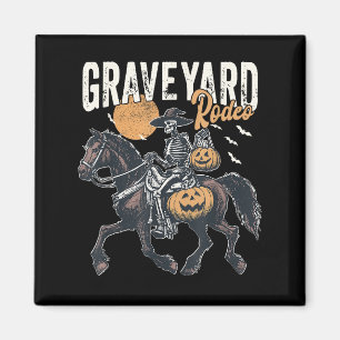 Imán Soky Western Cowboy Skeleton Rodeo Pumpkin Hallowe