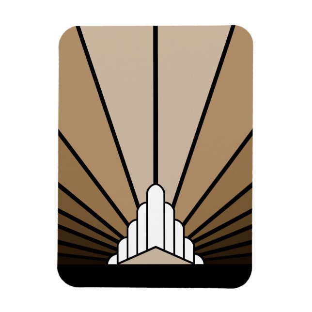 Imán Sol Art Déco en bronceado (Vertical)