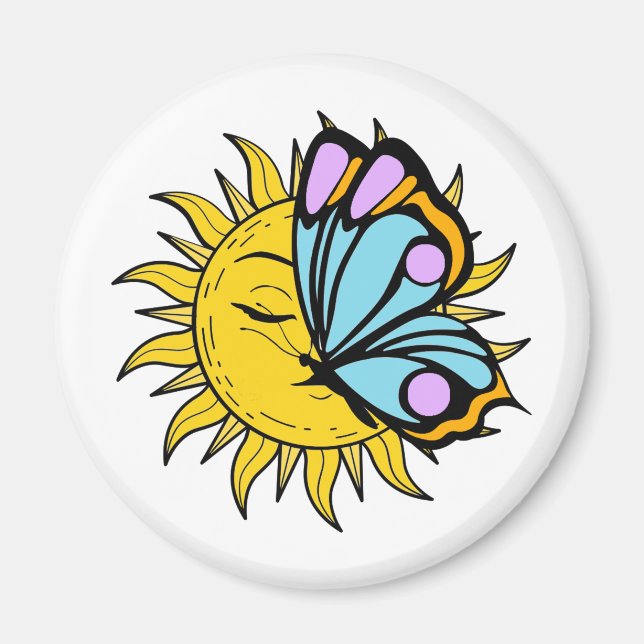 Imán Sol de mariposa celeste (Frente)
