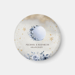 Imán Sol de oro celeste, Rosas de luna azul estrellas d