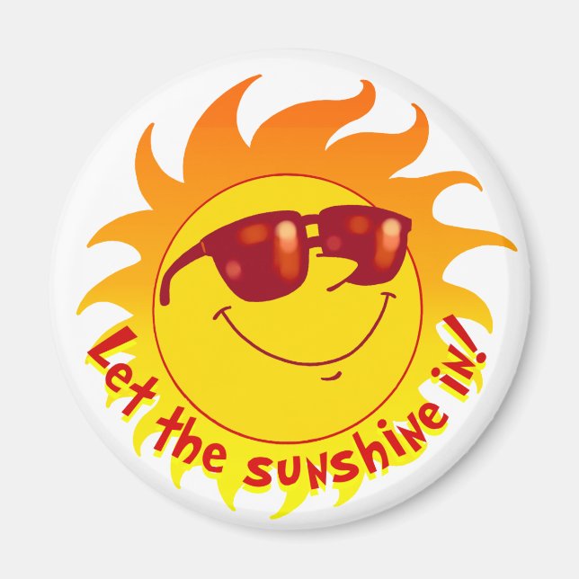 Imán Sol de verano sonriente (Frente)