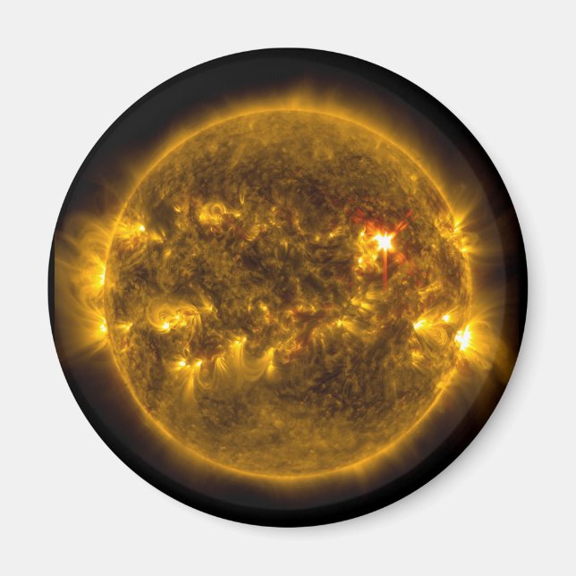 Imán Sol exterior con bengalas solares (Frente)