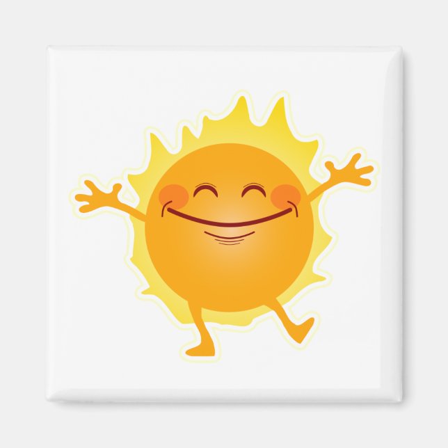Imán Sol feliz, sol, solsticio de verano (Frente)