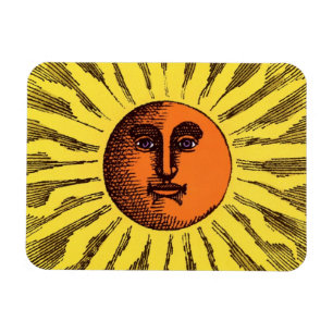 Imán Sol Hippie Feliz Sonriente Amarillo Celestial Vint