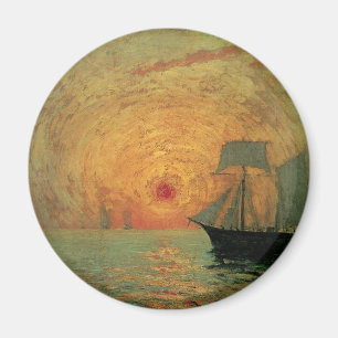 Imán Sol Rojo por Maxime Maufra, Impresionismo Vintage