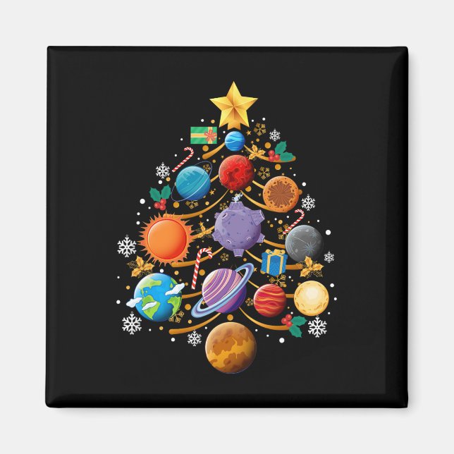 Imán Solar System Planets Christmas Tree Astronomy Xmas (Frente)
