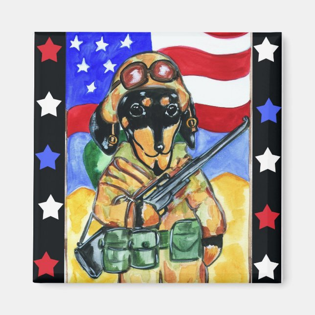 Imán Soldado Doxie (Frente)