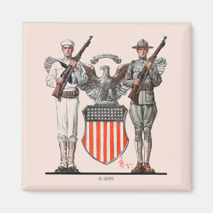 Imán Soldado, marinero y escudo de los E.E.U.U.
