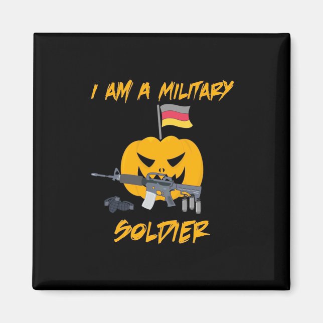 Imán Soldado militar de Halloween (Frente)