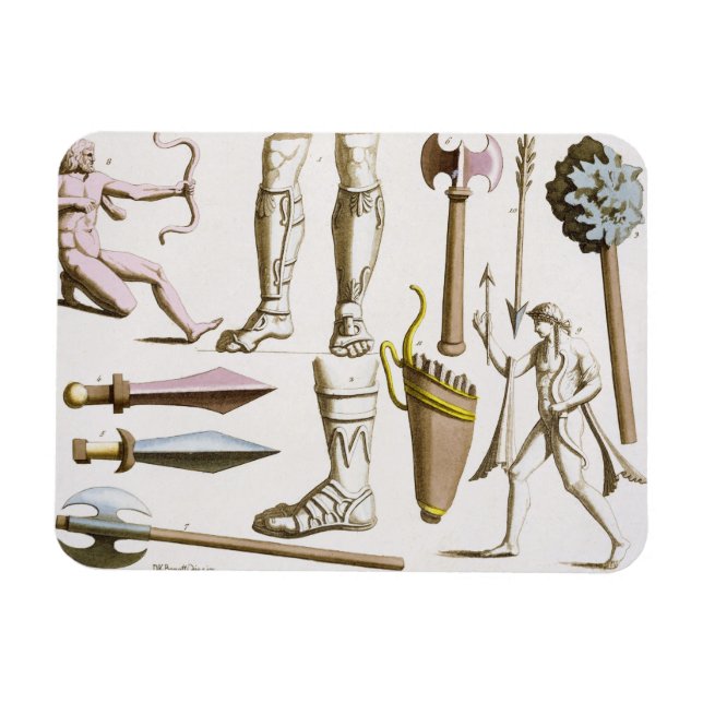 Imán Soldados griegos, armas y armaduras, placa 38 de ' (Horizontal)