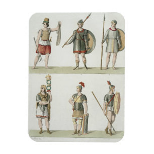 Imán Soldados romanos, detalle de la placa 2, clase 5 d