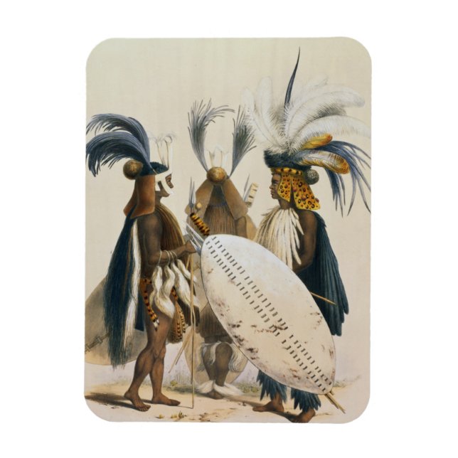 Imán Soldados zulúes del Ejército del Rey Panda, placa  (Vertical)