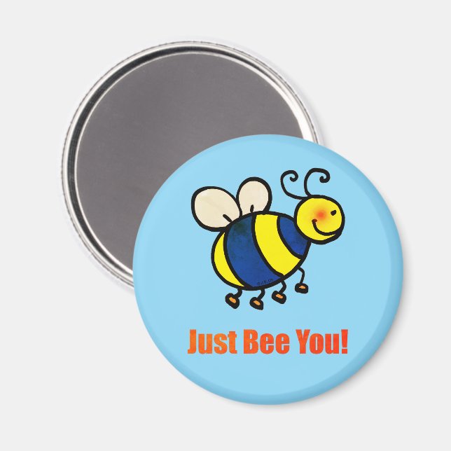 Imán Sólo Abeja Feliz Personalizado Bee (Anverso/Reverso)