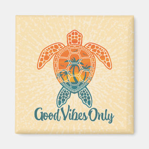 Imán Solo Buenas Vibraciones Diseño de Tortuga Marina d