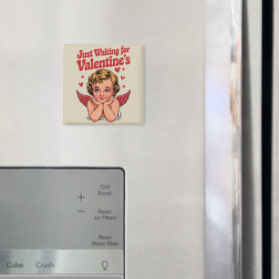 Imán Solo esperando al bebé retro Cupido amor del día d