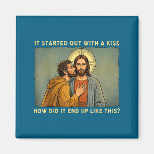 Imán Sólo fue un beso jesus & judas meme divertido