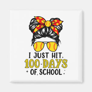 Imán Sólo Golpear Feliz 100 Días De Escuela De Softball