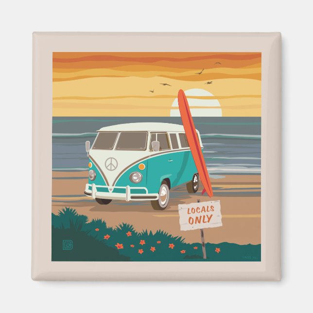 Imán Sólo locales | VW Surf Van (Frente)
