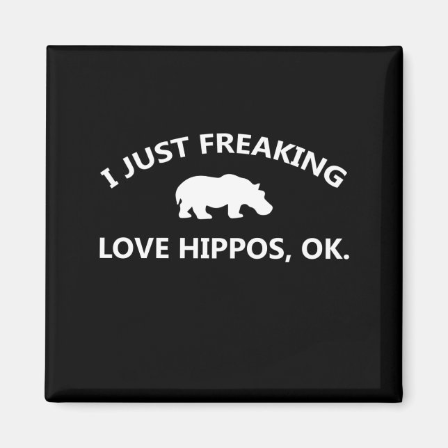 Imán Solo me encanta el regalo de Hippos (Frente)