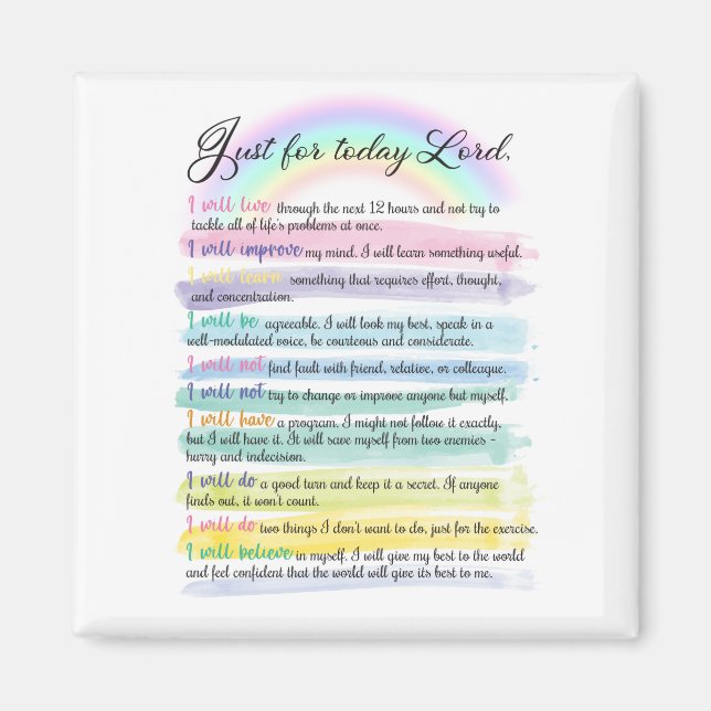 Imán Sólo por hoy, Señor (Frente)