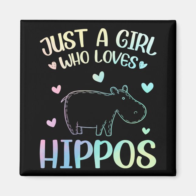 Imán Solo un Chica que ama a Hippos (Frente)